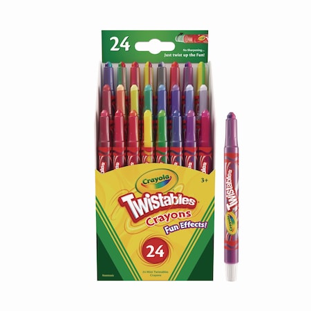Crayola Twistables Mini Crayons, Fun Effects, Assorted, PK24 52-9824